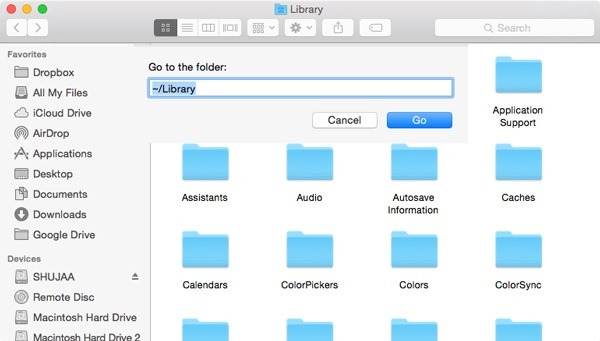 Library-OSX-Go-To-Folde