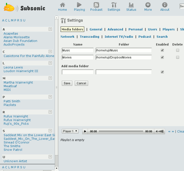 subsonic-music-sidebar