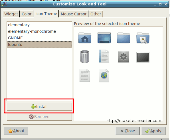 Lubuntu-instalar-icono-tema