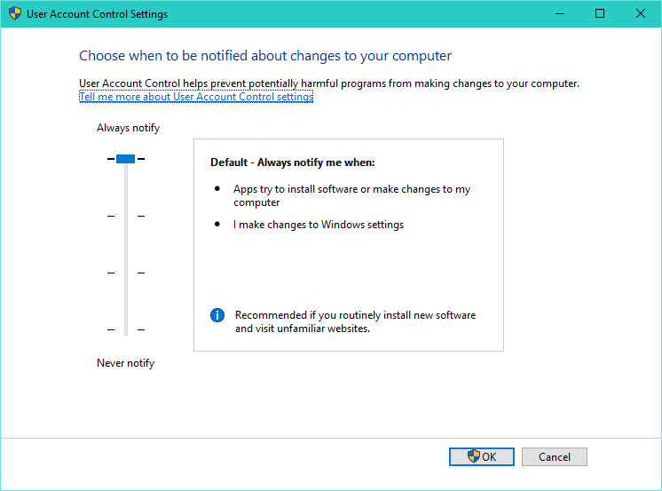 configuración de windows-uac1