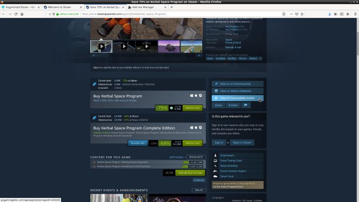 Paneles de información de Steam aumentados