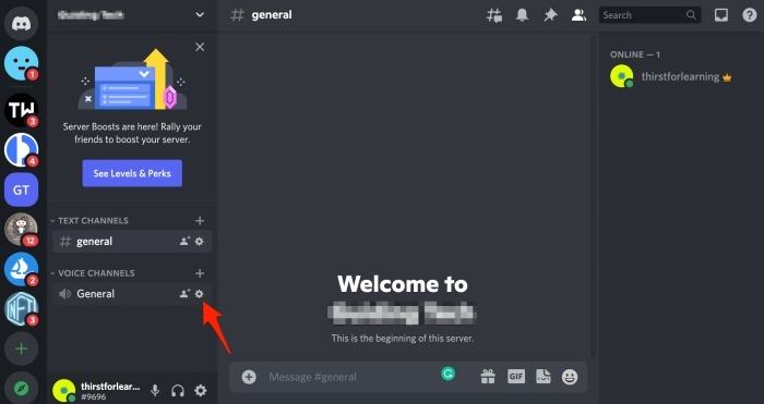 Configuración del canal de voz de Discord