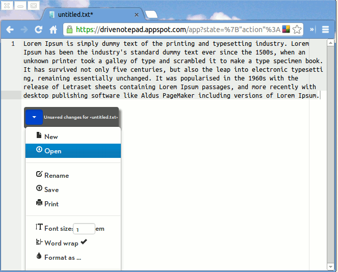 chrometexteditor-drivebloc de notas