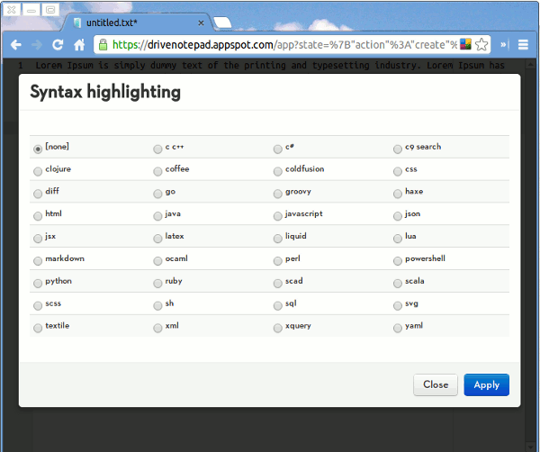 chrometexteditor-drivenotepad-sintaxis