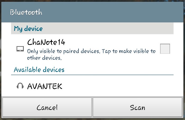 Emparejamiento de auriculares Bluetooth AVANTEK en Android.