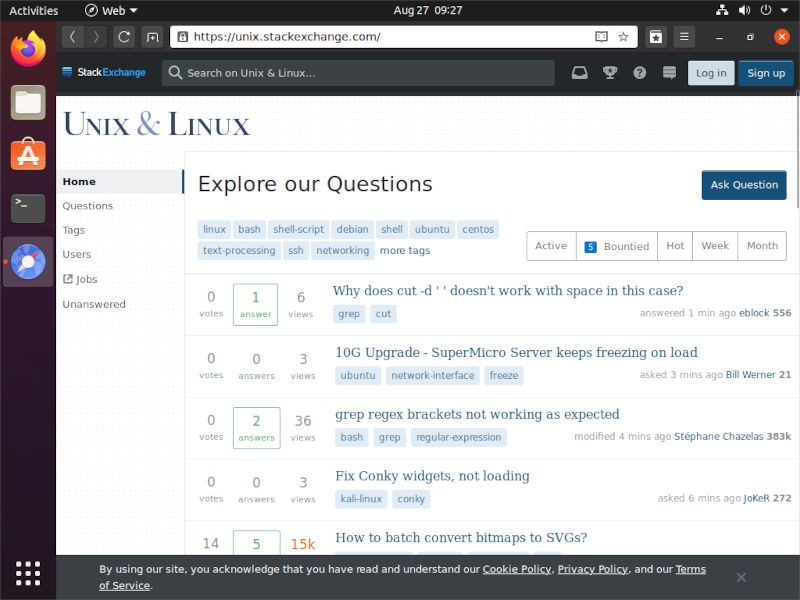 Soporte técnico de Linux Unix Stackexchange