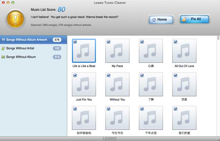 leawo-tunes-cleaner-scan-informe