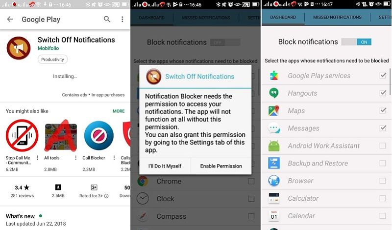 Desactivar la aplicación de notificaciones