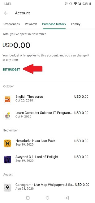 Cómo evitar gastos excesivos en aplicaciones Play Store Establecer presupuesto