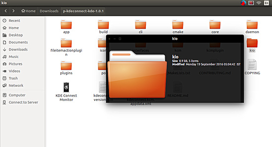 vista previa rápida de las carpetas de ubuntu