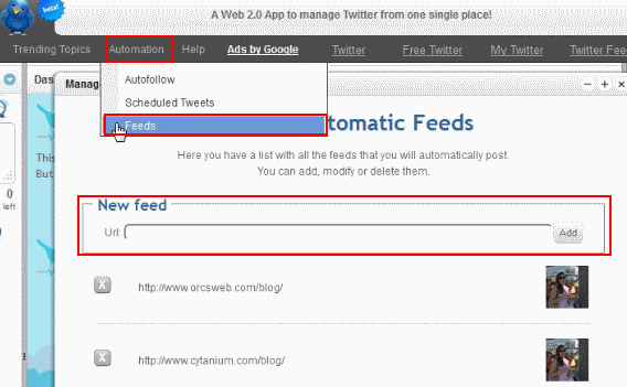 Feeds de TweetPlace