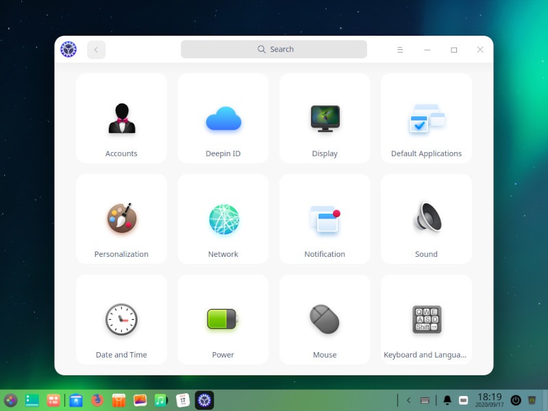 Centro de Control Deepin