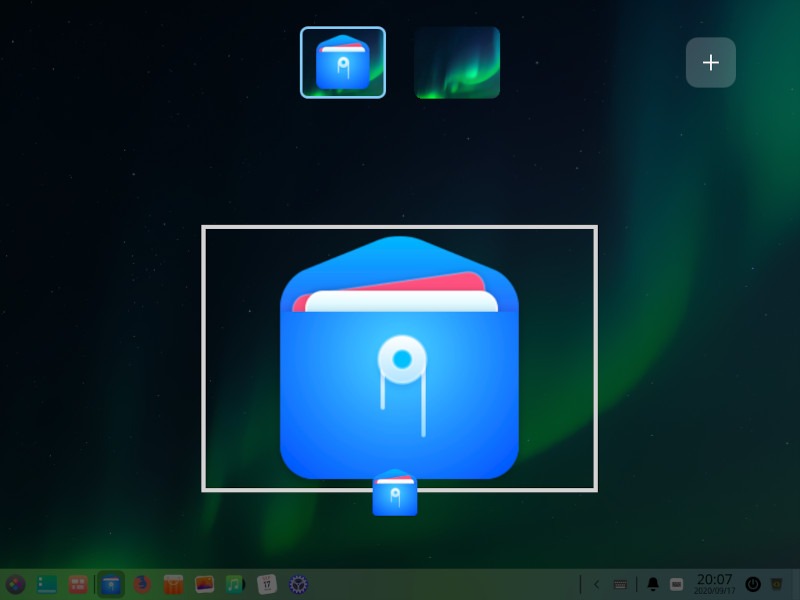 Vista multitarea de Deepin