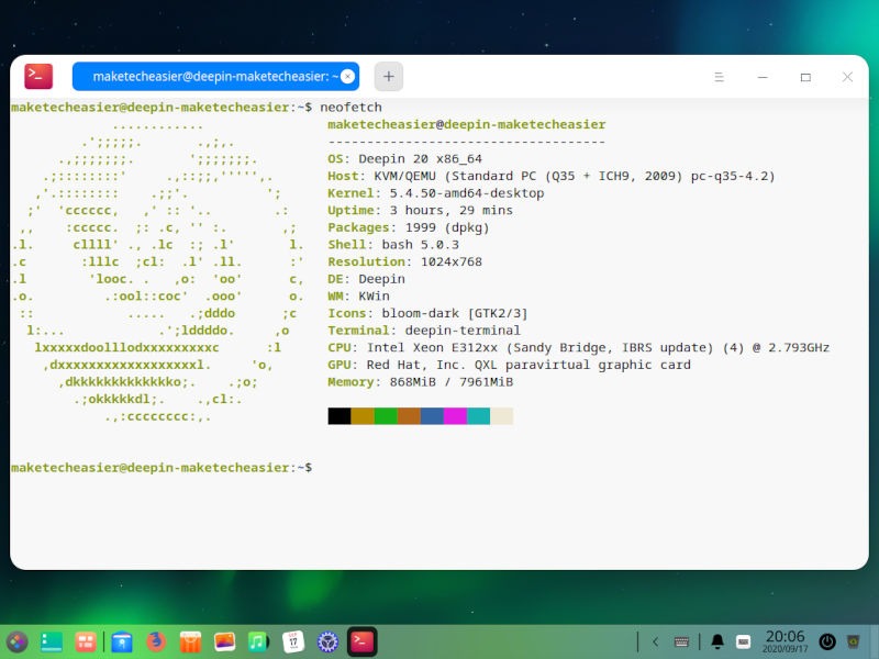 Deepin Neofetch