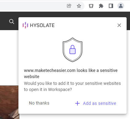 Hysolate Sitio web Agregar sensible