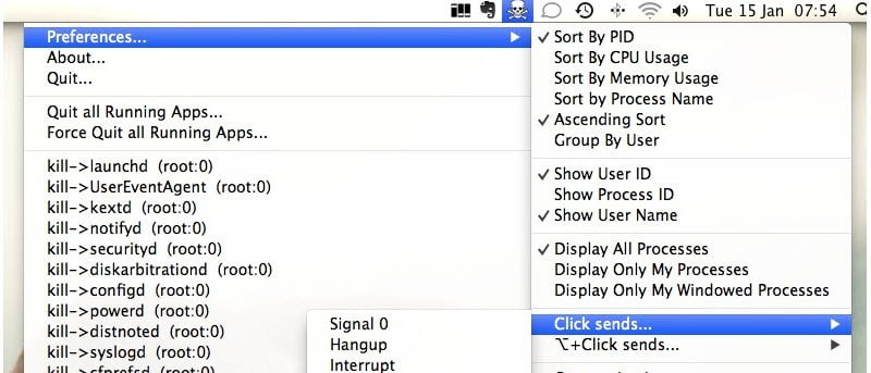 Quickly Kill Running Applications from the Menu Bar [Mac]