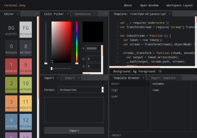 Diseñe un esquema de terminal de Linux con Terminal.sexy