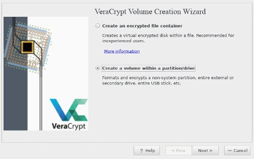 Creación de volumen de VeraCrypt