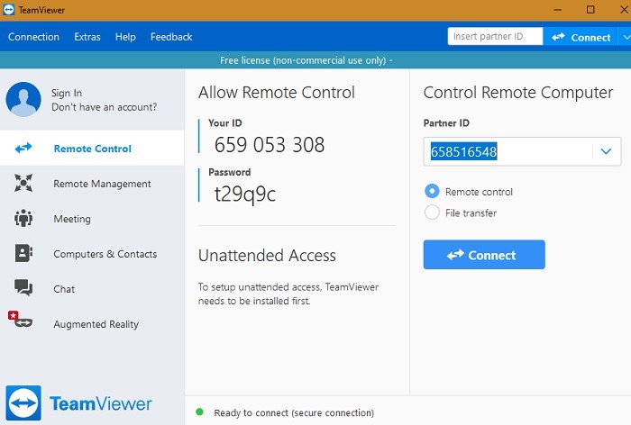 Teamviewer de equipos remotos