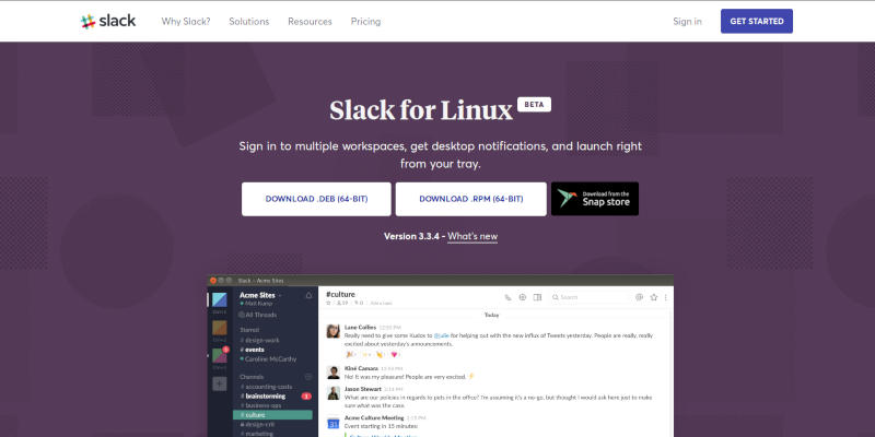 Descargar Slack para Linux