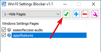 Ocultar configuración Página 04 Guardar cambios en la aplicación