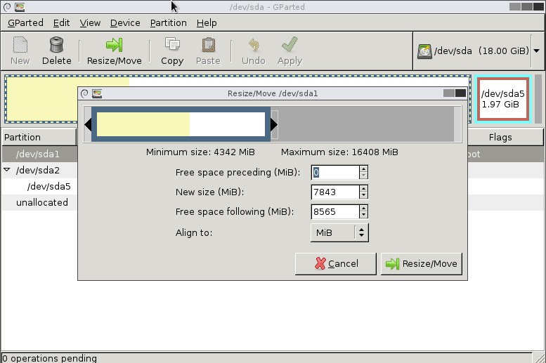 linux-home-gparted-resize-root-partition