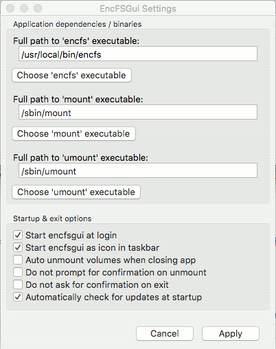 configuración de encfsgui