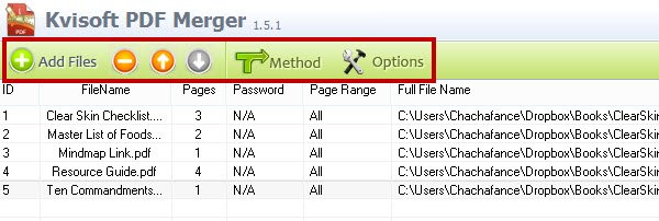 Agregue archivos para combinar y personalice sus opciones en PDF Merger.