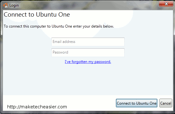 iniciar sesión en ubuntuone