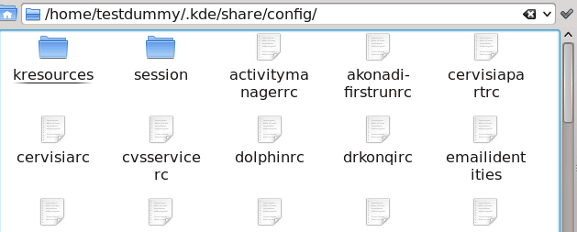 Carpeta de configuración de KDE