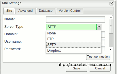 ShiftEdit: seleccionando un servidor