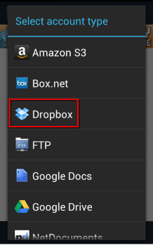 FolderSync-Lite-App-seleccionar-tipo-de-cuenta-dropbox