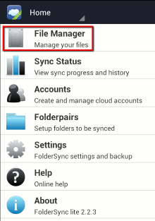 FolderSync-Lite-App-Administrador de archivos