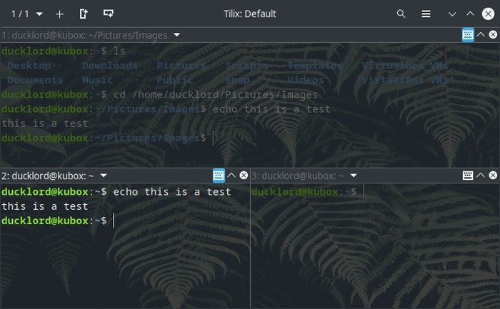 Terminal actualizado con botones de sincronización Tilix