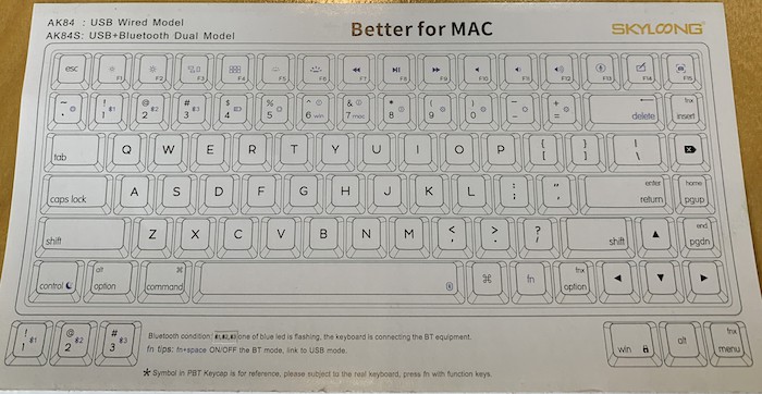 El diseño de Epomaker Mac del manual.