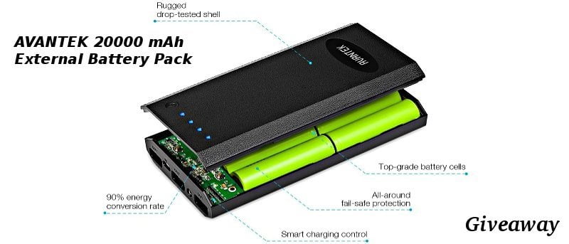 Avantek 20,000 mAH External Battery Pack - Review and Giveaway