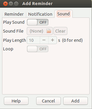 configuración de sonido de recordatorio