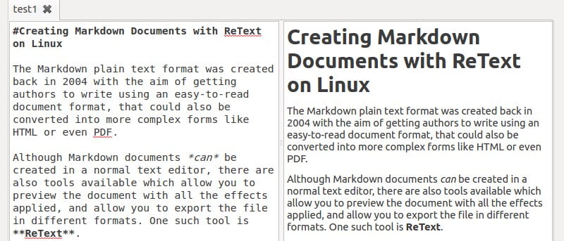 Creación de documentos Markdown con ReText en Linux