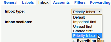 gmail-configuraciones-seleccionar-prioridad-bandeja de entrada