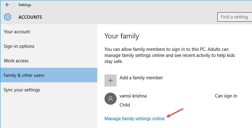 microsoft-family-click-link-to-management