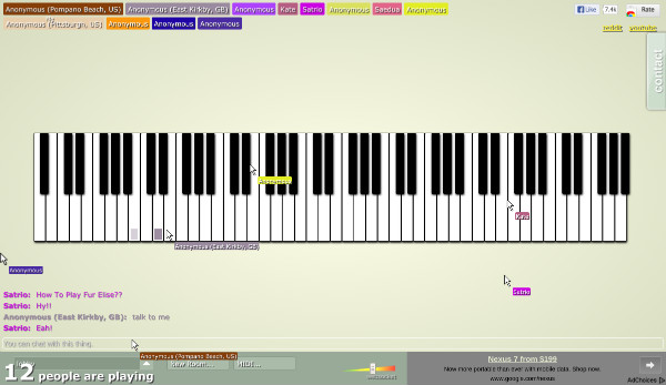 Multijugador Piano Chrome Google