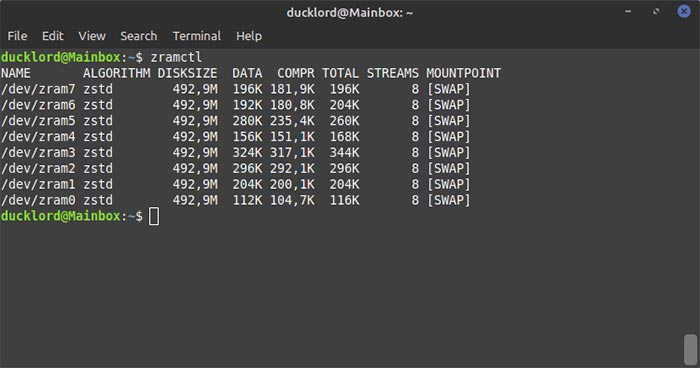 Configurar Zram en Ubuntu Zramctl