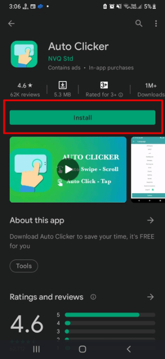 Descargar Auto Clicker de Google Playstore