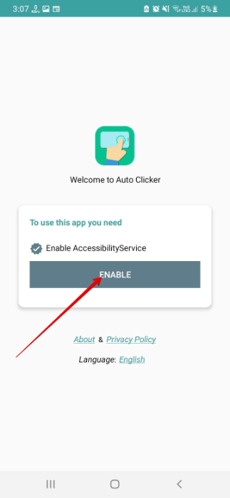 Habilitar la configuración de accesibilidad Android Auto Clicker