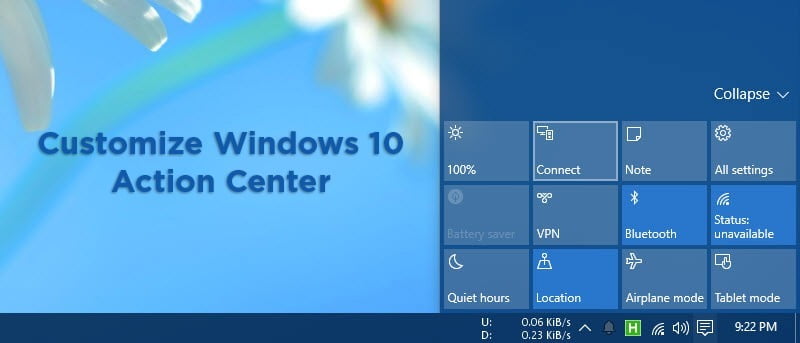 How to Customize Windows 10 Action Center