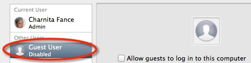 La cuenta de usuario invitado está totalmente deshabilitada en Mac OS X Mountain Lion.
