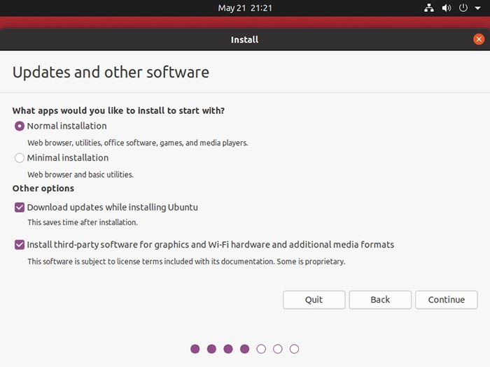 Revisión de Ubuntu 2004 Instalar extras