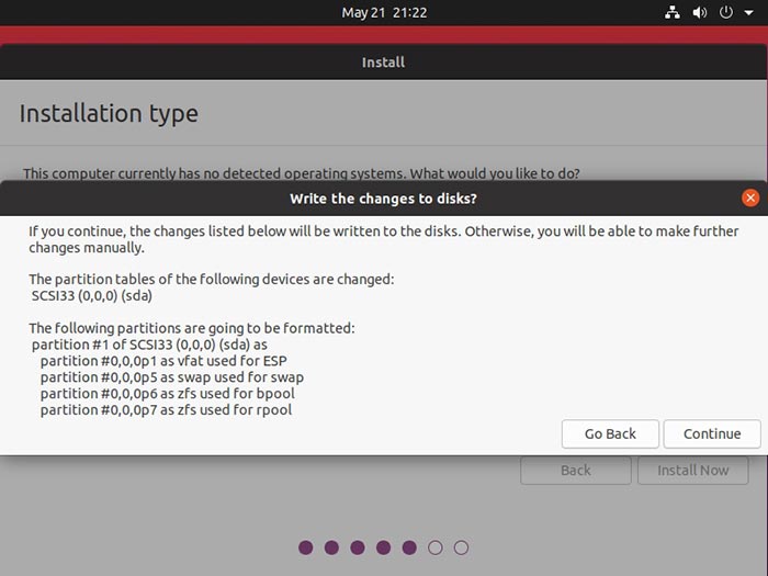 Revisión de Ubuntu 2004 Escribir en disco