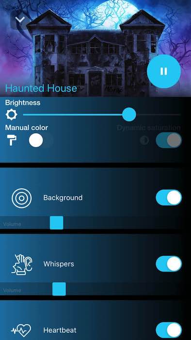 Todas las pistas de sonido de Hue Haunted House son completamente personalizables. 